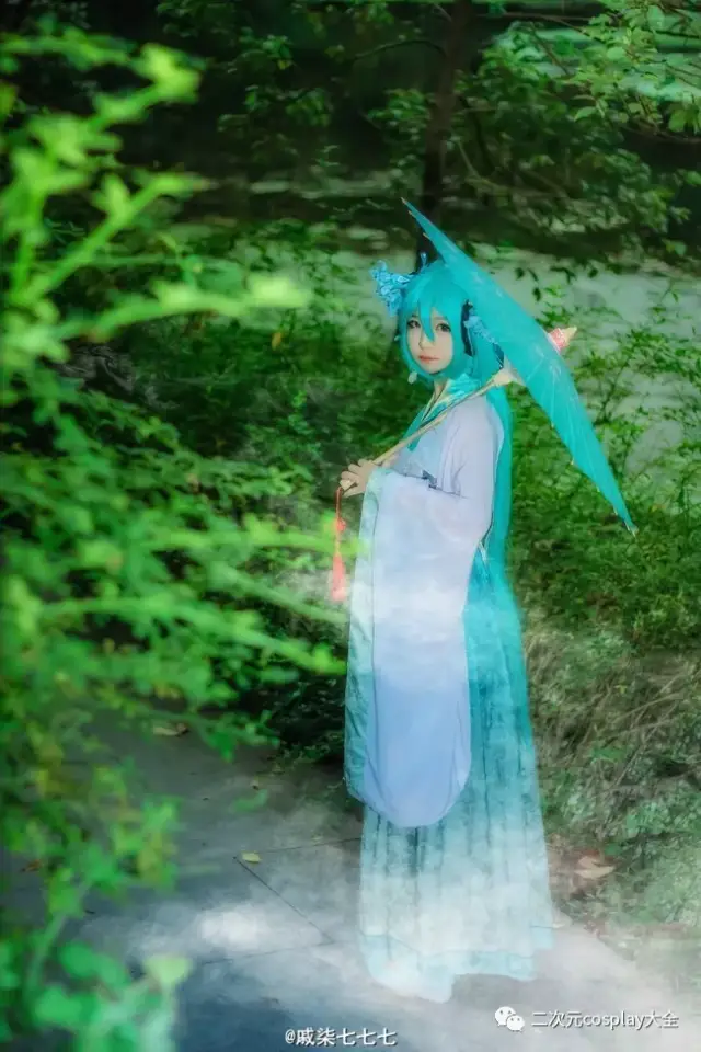 v家初音未来汉服,古风清雅宛如画中人