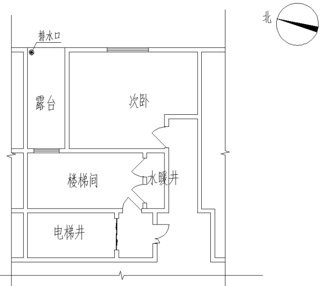 鉴定中心技术人员对涉案房屋进行了勘验,房屋局部平面如图1所示.