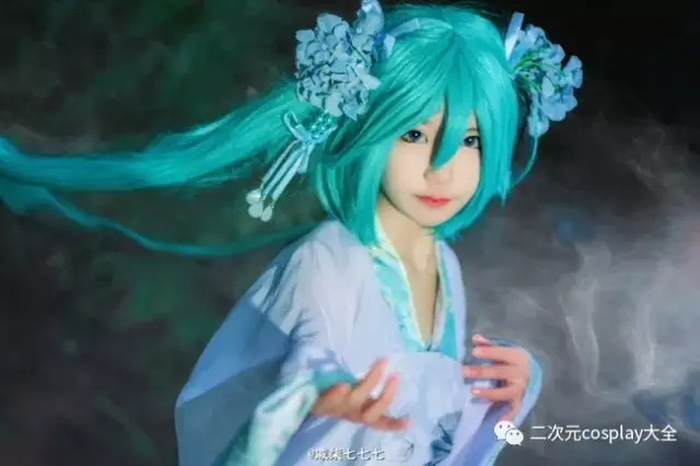 v家初音未来汉服,古风清雅宛如画中人