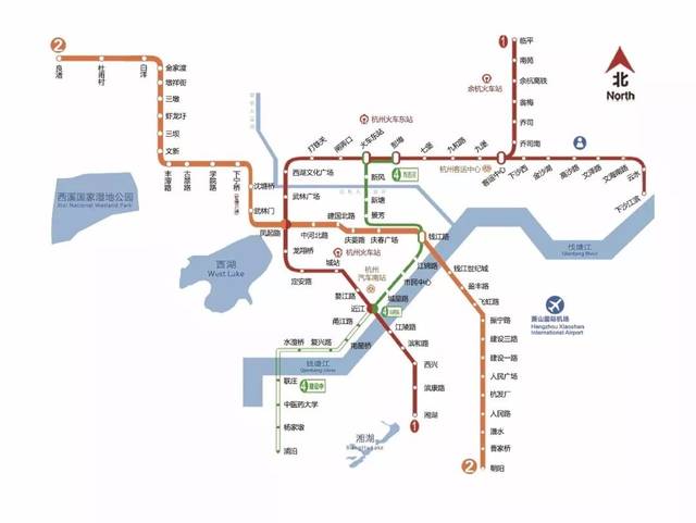 2018年杭州地铁线网图