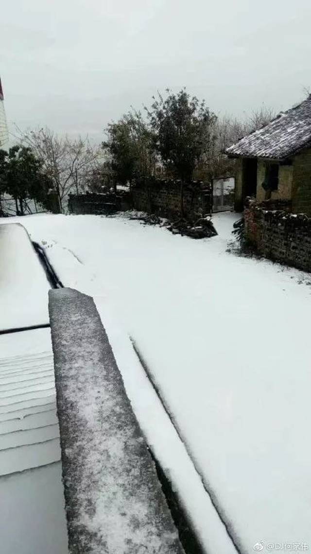 网友晒的广东三水下雪.