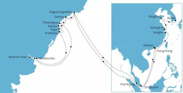 马士基航运南美东航线 asas 2航线 为了让客户享受到更全面的航线覆盖
