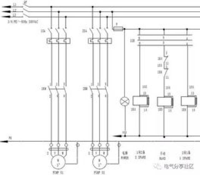 7kw泵,直接启动主回路,手自动,液位浮球控制图:集水坑常在小区地下