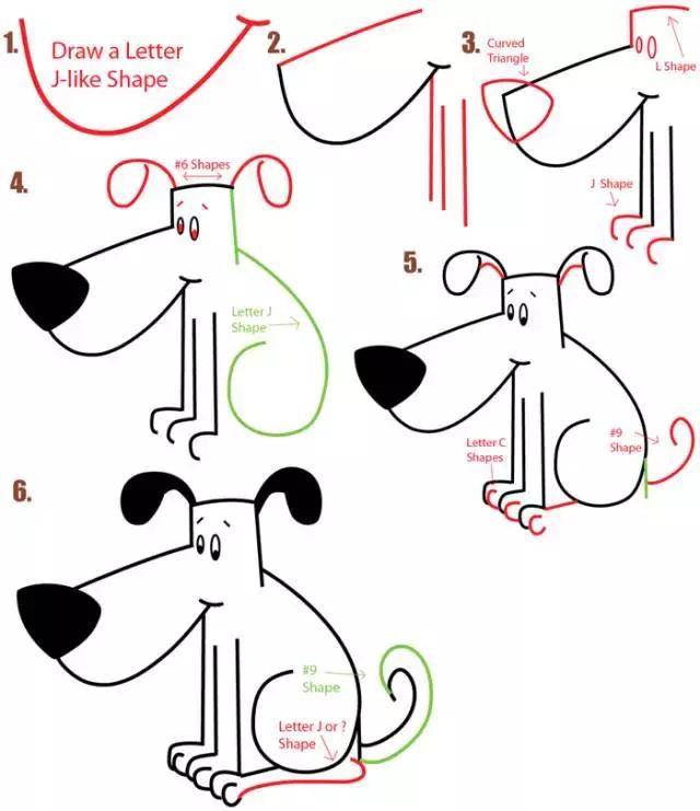 儿童简笔画:2018狗年,教你用字母和数字,画出8种不同的小狗
