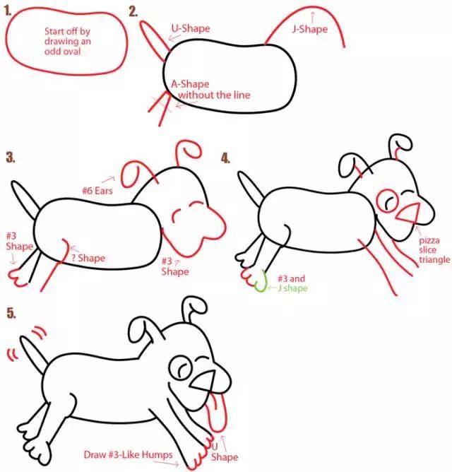 儿童简笔画:2018狗年,教你用字母和数字,画出8种不同的小狗