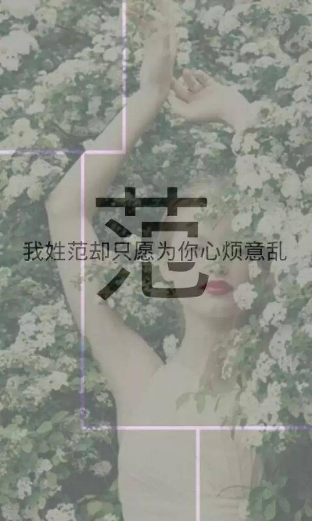 我姓范,却只愿为你心烦意乱
