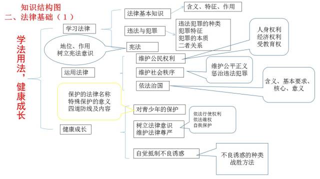 初中思想品德中考知识思维导图 (8份打包)