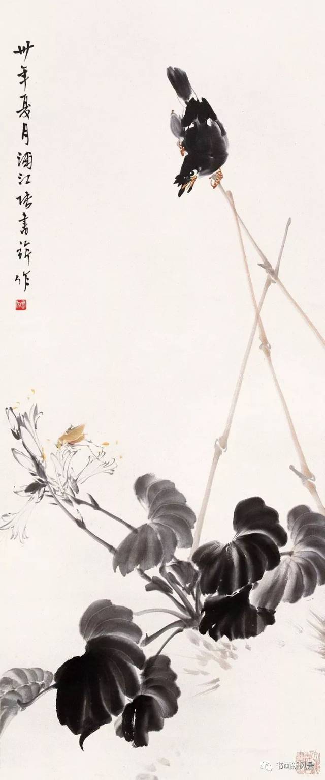 鉴赏| 张书旗画花鸟,真会留白!