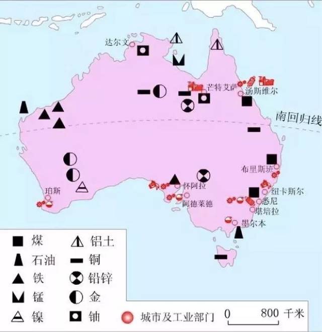 澳大利亚矿产分布图(图片来自:http://ipsm.hner.