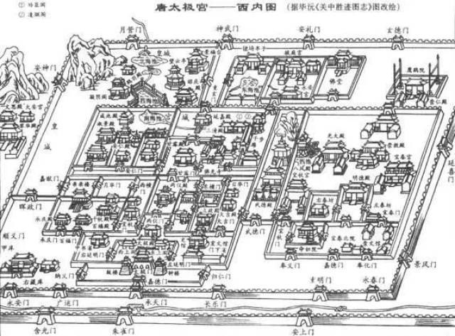 唐朝初年仍被沿用,贞观之后,开始建设大明宫,位于长安城皇城的东北角图片