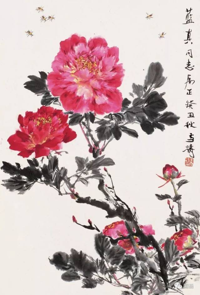 小写意牡丹画100幅,美醉了!