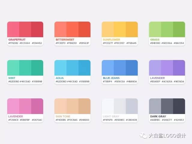 超全的扁平化设计配色组合!ui,图标,插画的配色参考!