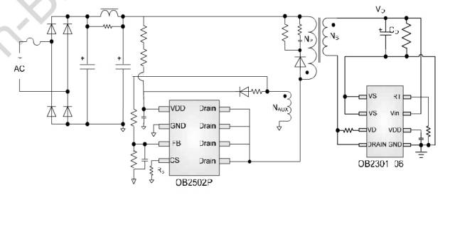 昂宝六级能效电源方案:ob2502pcp.
