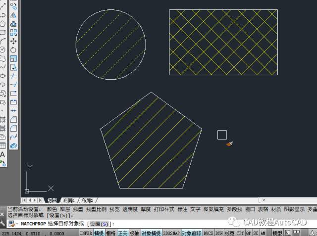 cad 中利用已填充图案,比例等特性快速填充的方法【autocad教程】