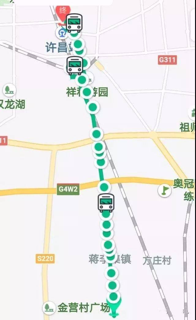 思故台→大商新玛特,市体育馆→胖东来生活广场东门,桃园大酒店→火车