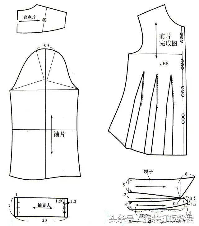 服装打版爱好者必看7款女装衬衫打版纸样详细截图