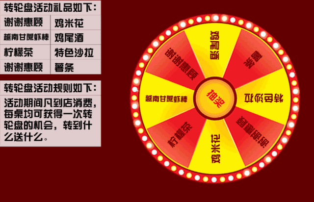 现场还有转轮盘活动
