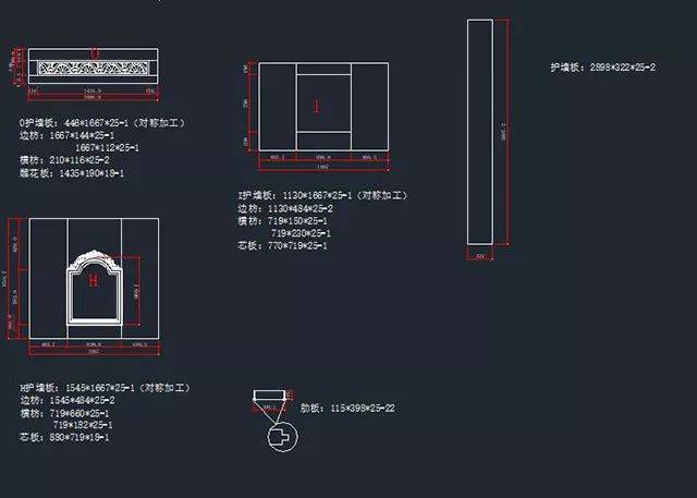 背景墙cad设计图(含拆单图)