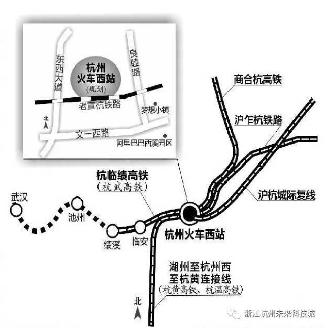 根据这次发布消息,杭州西站位置基本明确,在老宣杭线仓前站北侧.