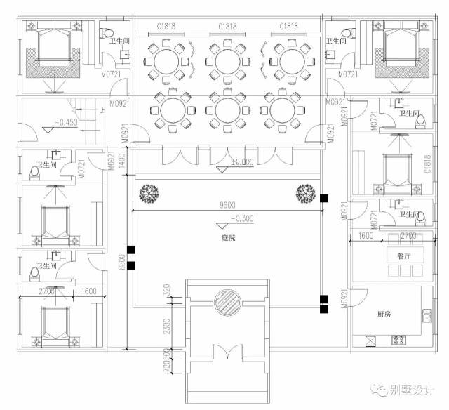 集自住,开农家乐,民宿酒店于一体的四合院别墅设计案例!