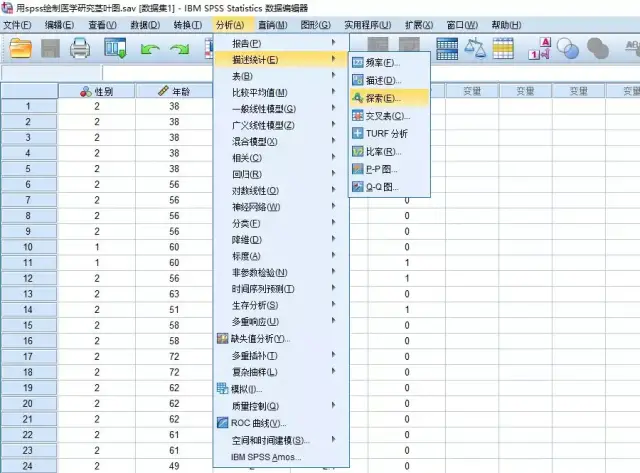 使用spss绘制医学研究茎叶图的操作方法——【杏花开医学统计】