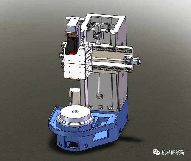 【工程机械】高速立式车铣加工中心模型图纸 solidworks设计