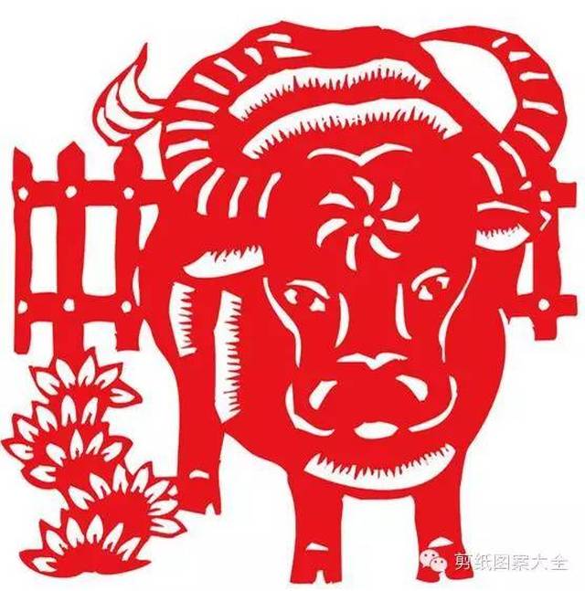 水牛剪纸教程与剪纸图案