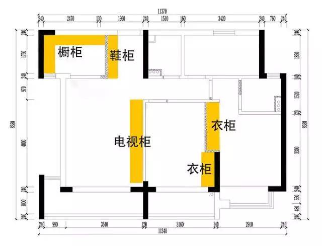 80平的房子装成了三室两厅两卫,光看做的柜子就够疯狂