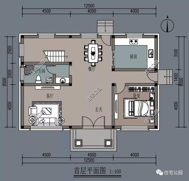 三面入户,8x12米小进深简欧别墅(全图 预算 视频展示)