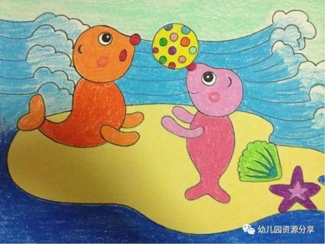 幼儿园蜡笔画范画欣赏,太美了!