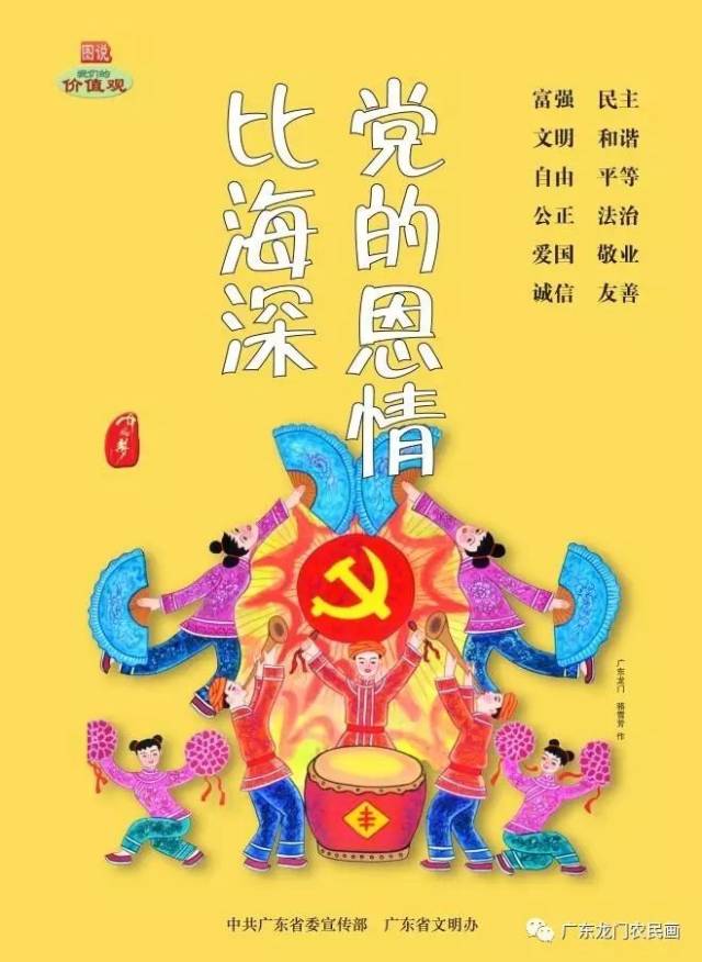 图说我们的价值观——感恩系列农民画作品