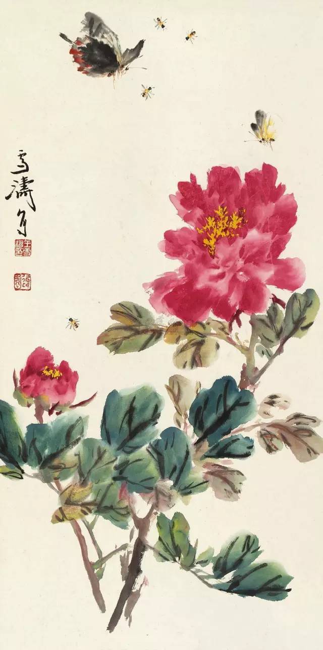 王雪涛(1903--1982),原名庭钧,中国现代著名小写意花鸟画家.