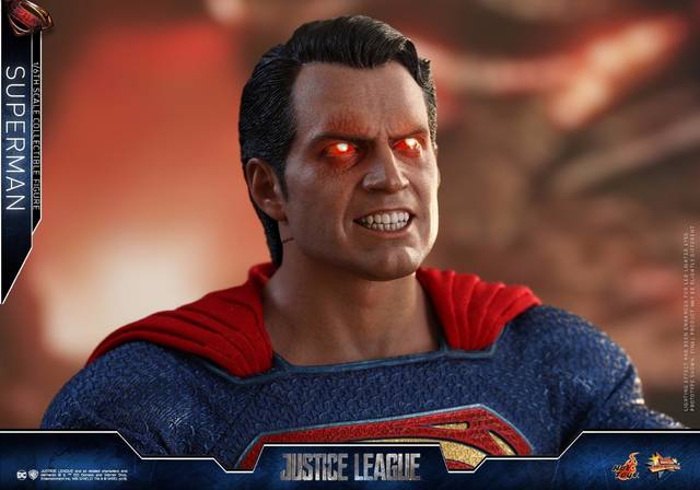 新品预定 hottoys 1/6 mms465 正义联盟 超人superman 双头雕 激光眼