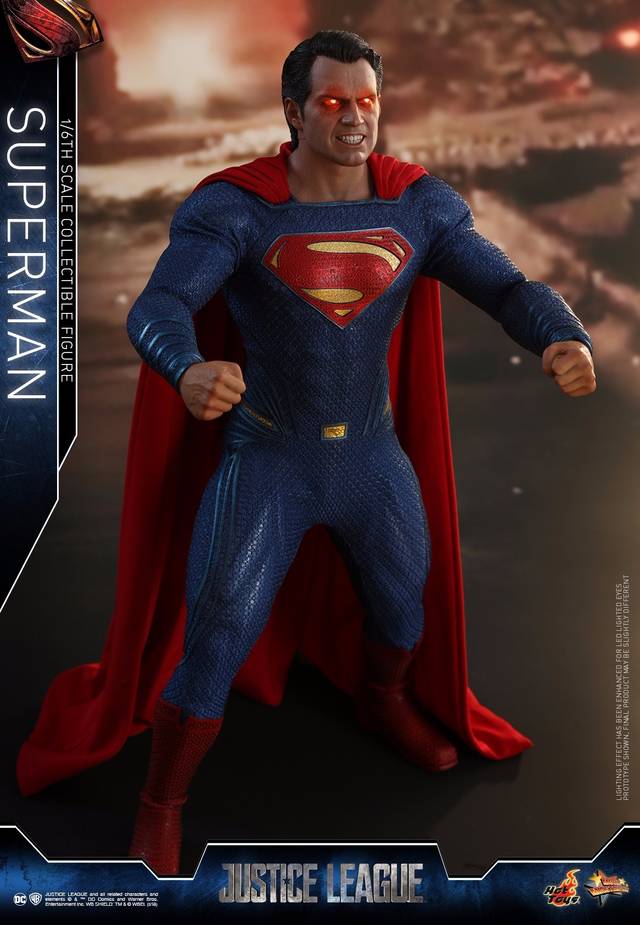 新品预定 hottoys 1/6 mms465 正义联盟 超人superman 双头雕 激光眼