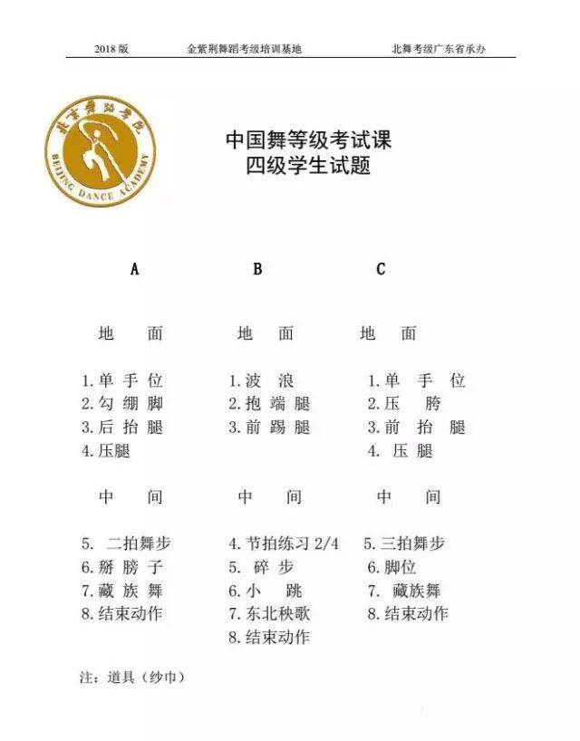 北京舞蹈学院中国舞等级考试教材1-13级学生试题(2018版)