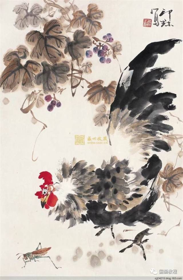 名家萧朗--小写意花鸟国画作品,美轮美奂