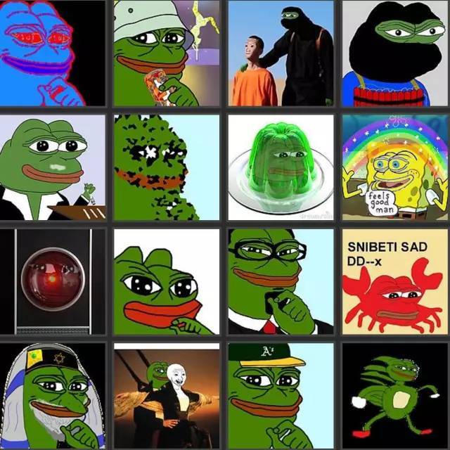 这时候出现的是佩佩蛙的第四种变体——angry pepe(愤怒的佩佩).