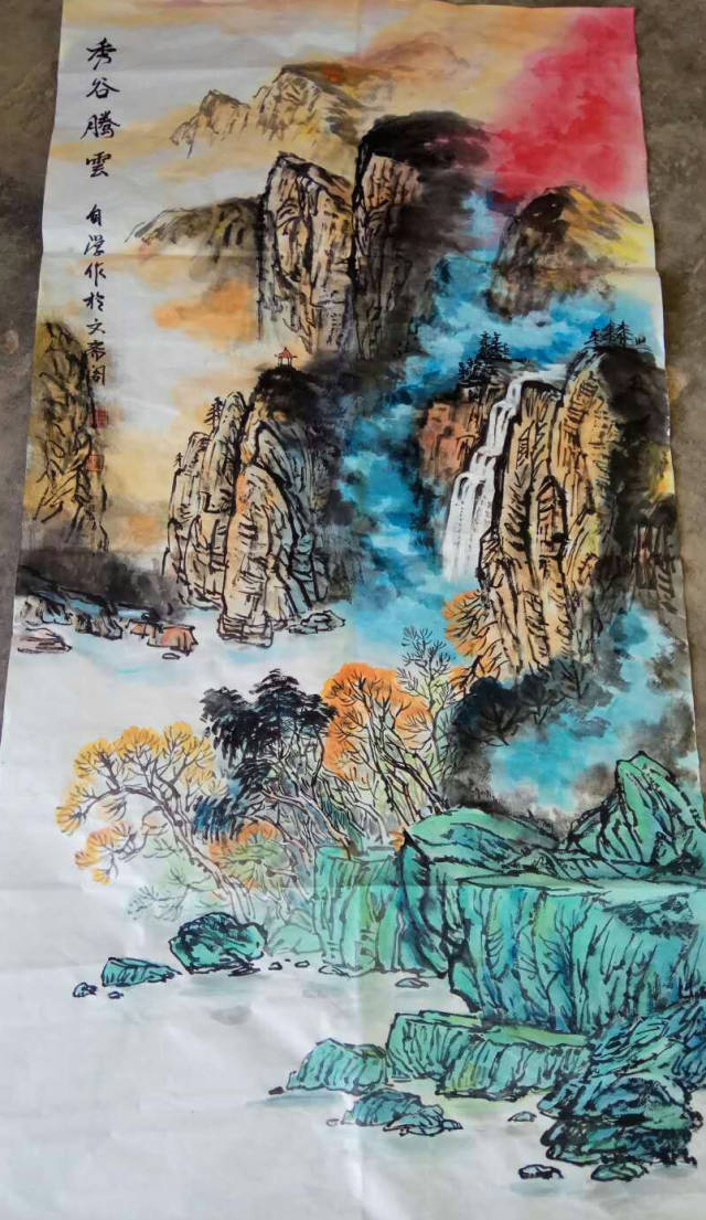 画家李凤吉先生学画牡丹,后又拜西安著名山水画家李少波主攻山水画