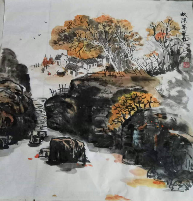 后师从著名画家李凤吉先生学画牡丹,后又拜西安著名山水画家李少波