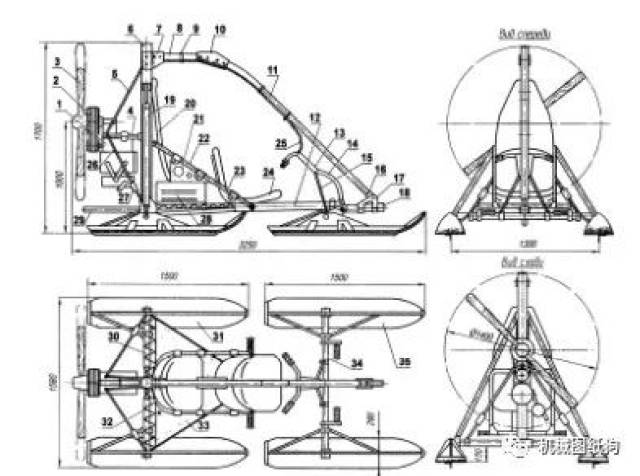 【其他车型】单人雪橇设计图纸 平面二维图