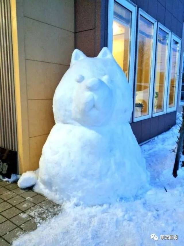 下雪啦,我们来一起堆雪猫吧!