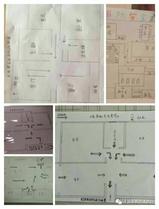 【校园动态】灵武市第三小学学生家庭消防安全疏散图剪影