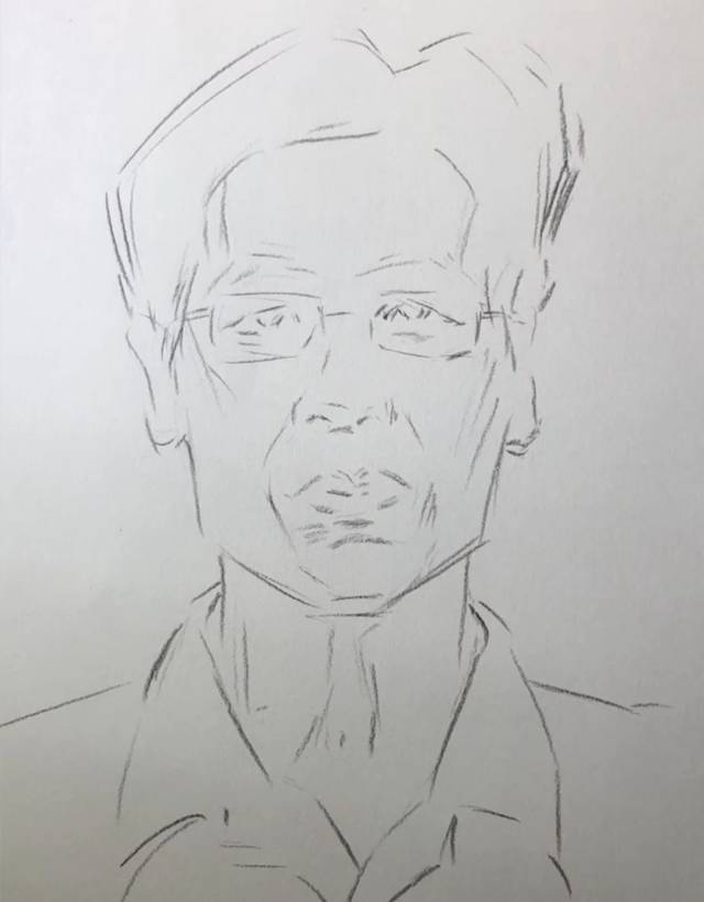 戴眼镜的男中年素描头像,你当真要看一看.
