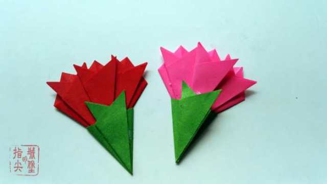 幼儿园简单的手工花朵折纸, 折纸康乃馨步骤图解