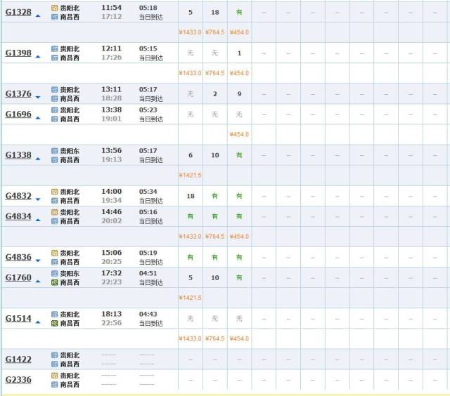 贵阳坐高铁最新票价和时刻表出炉