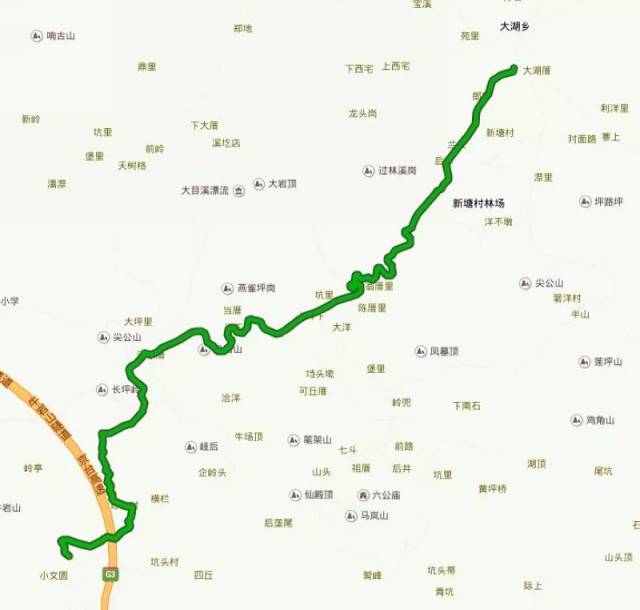 (京台高速大目溪出口至大湖段公路拓宽改造工程线路图)