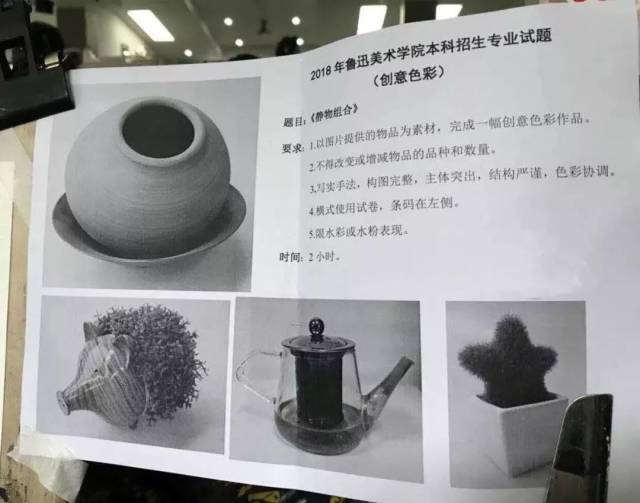 1.以图片提供的物品为素材,完成一幅创意色彩作品.2.