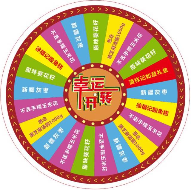 满588(特殊商品2950)元 即可参加幸运大转盘活动 6种年货礼品顾客随机