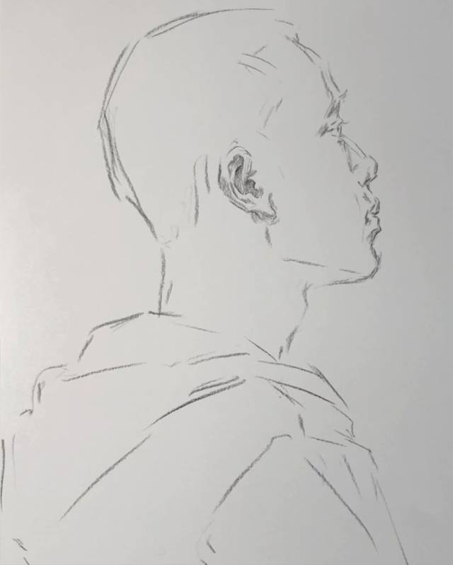 教你处理正侧面男青年素描头像,你所忽略的角度.