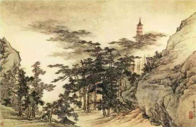 李唐《采薇图》局部 考题四:深山藏古寺 这个题目很刁钻!